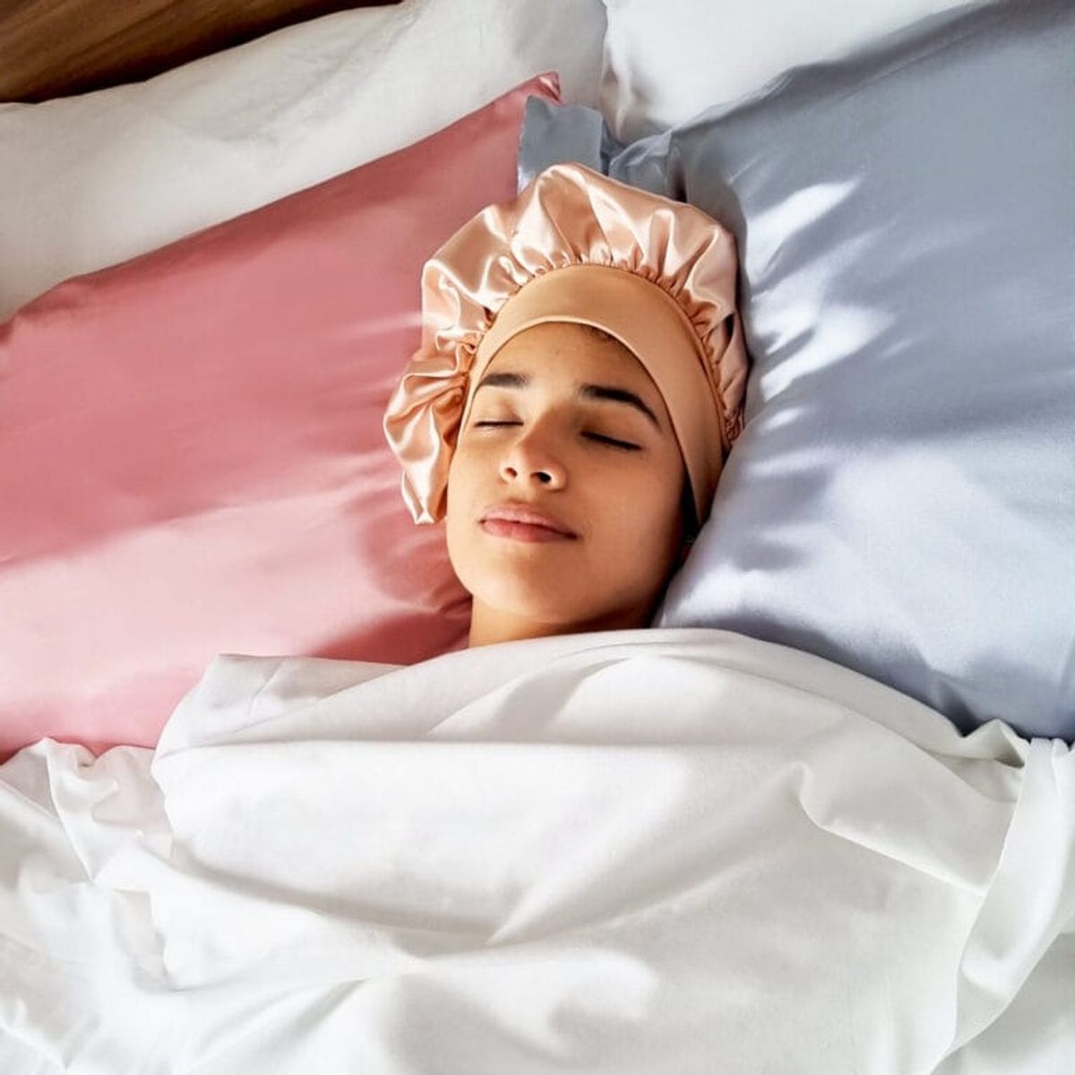 SANTOS RIZOS - Gorro de Satín AntiFrizz para dormir y cuidar definición