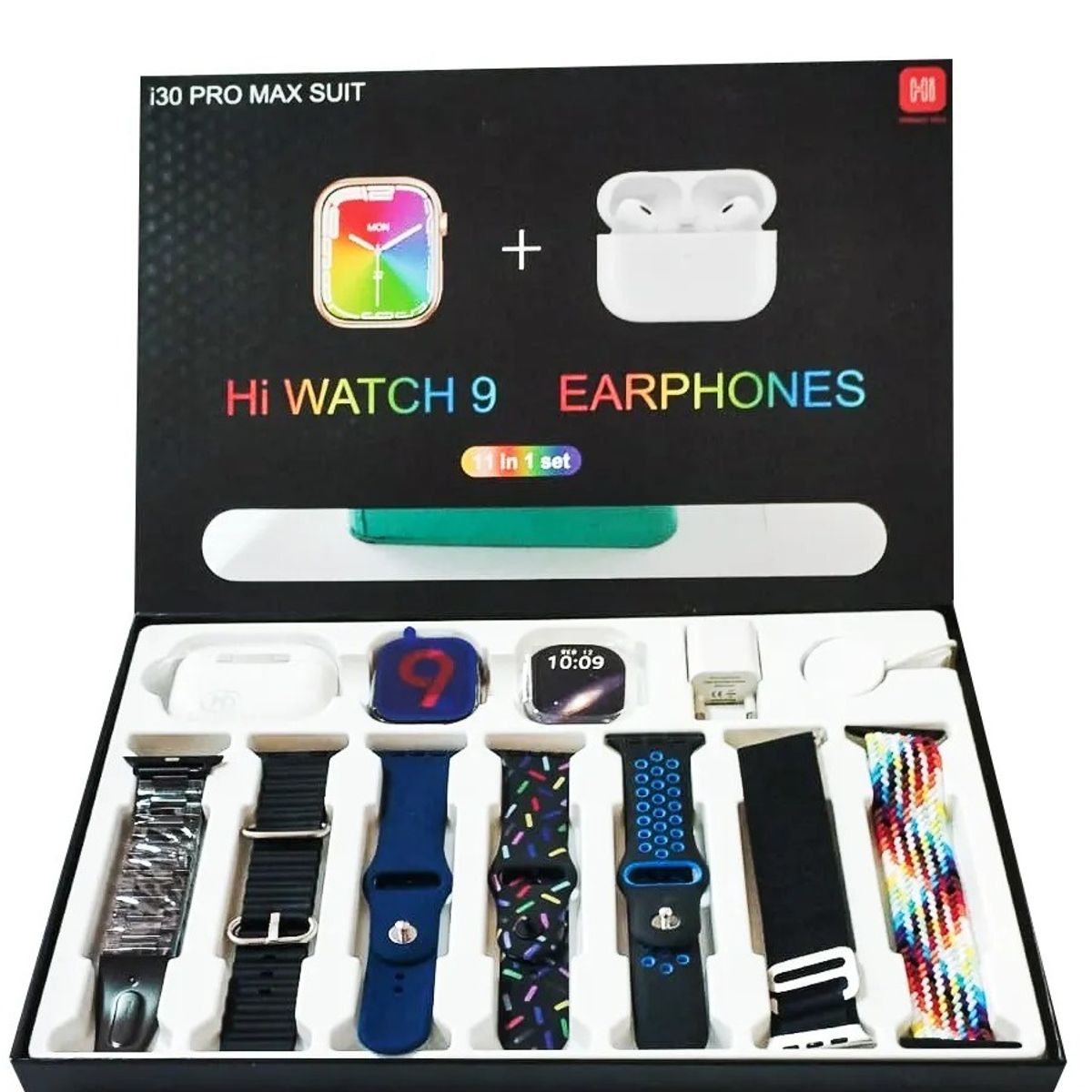 GENERICO - SMARTWATCH I30 PRO MAX SUIT PACK 10 EN 1