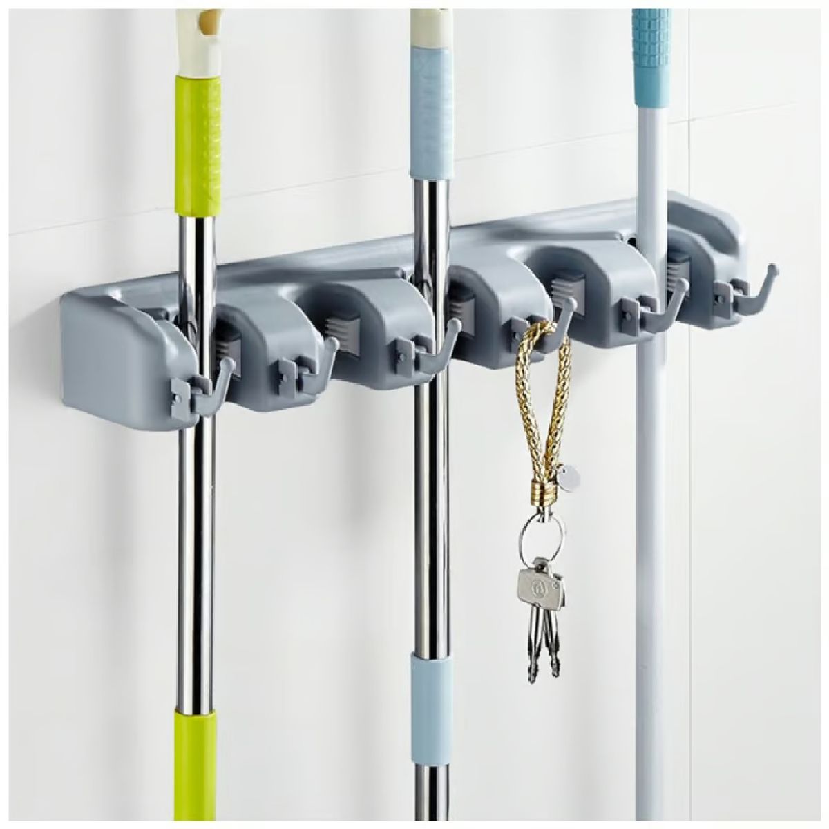 GENERICO - Organizador De Escobas Pl18V Con Ganchos Plegables