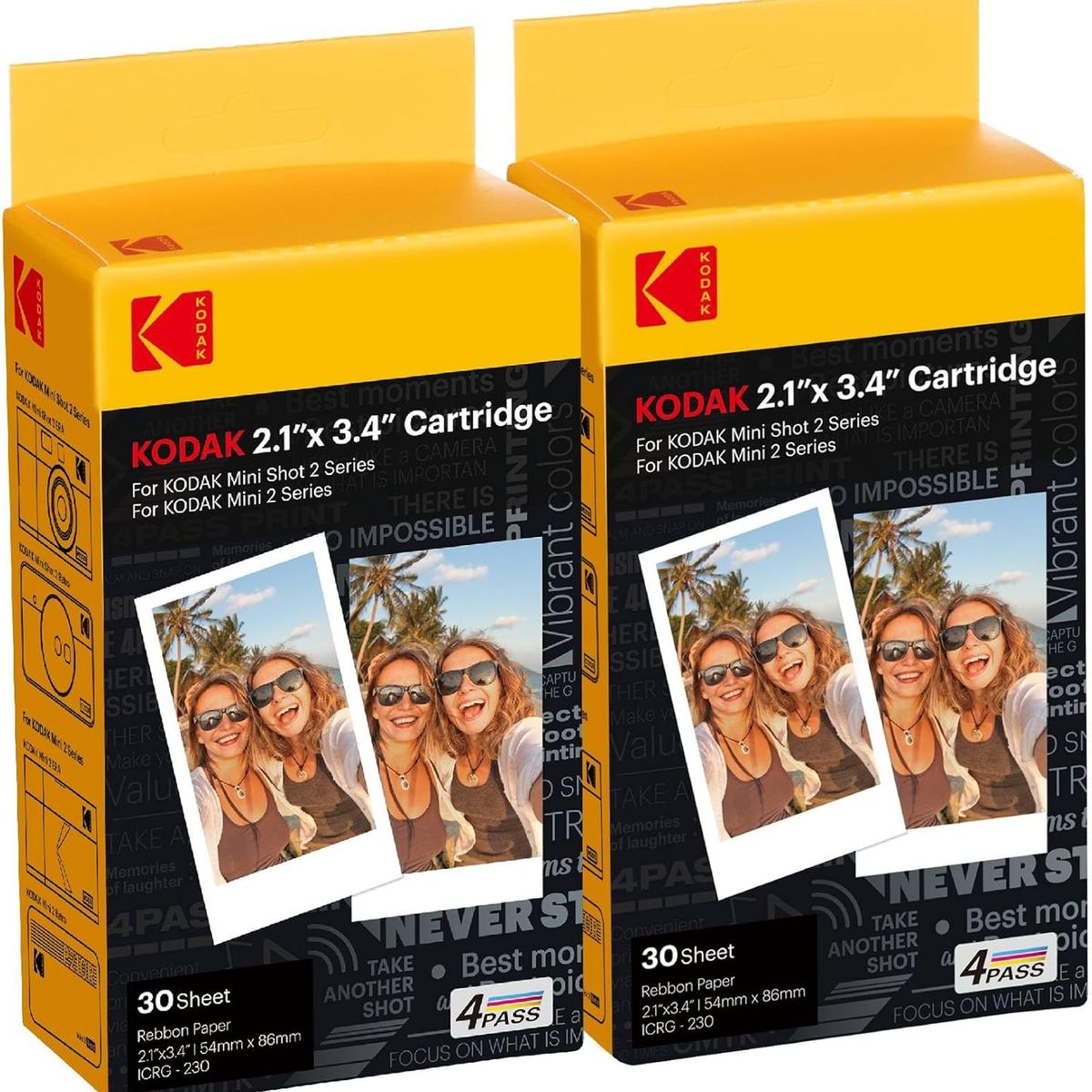 KODAK - Cartucho de película de 2.1 x 3.4 pulgadas (30 hojas) para Kodak