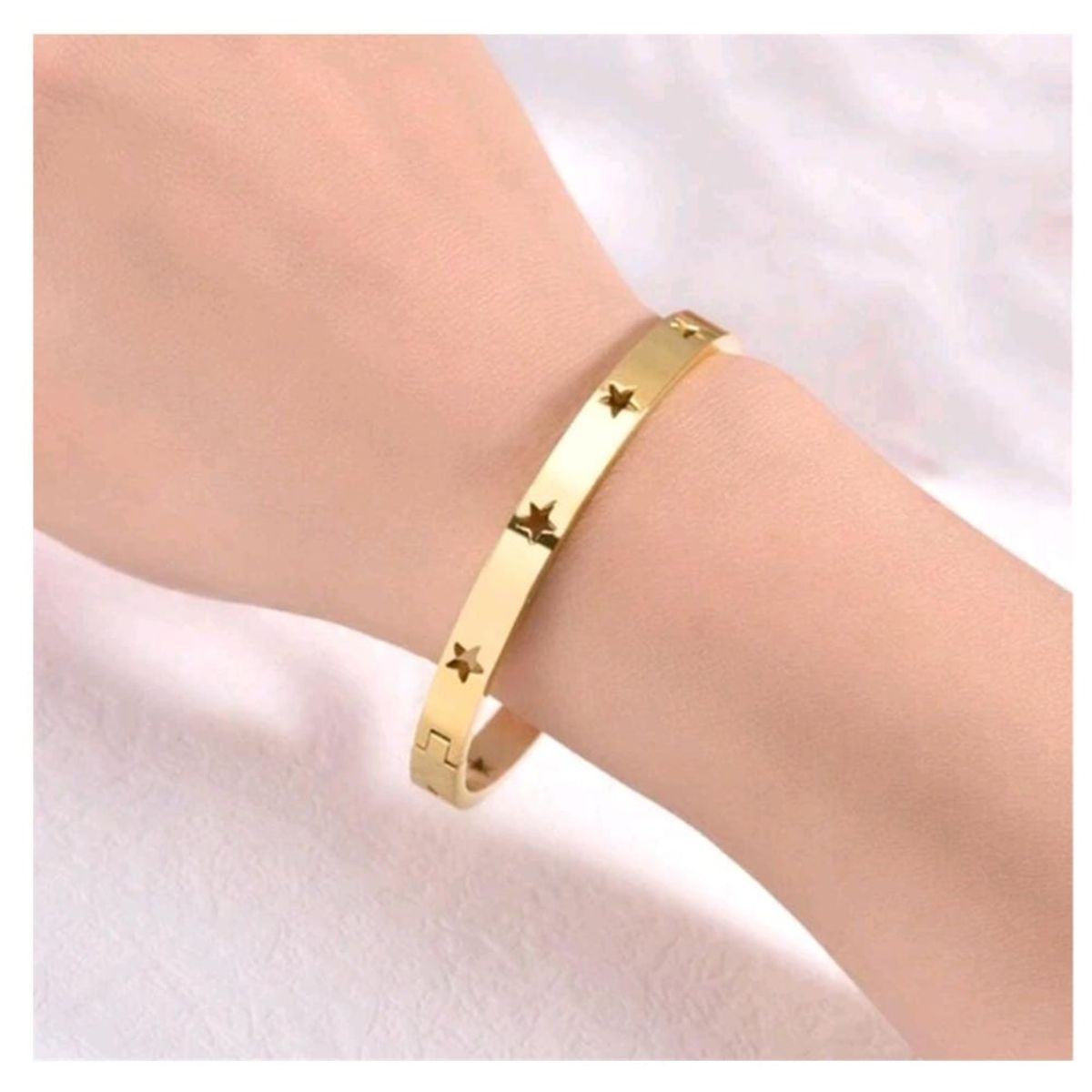 GENERICO - PULSERA BRAZALETE DE ACERO INOXIDABLE DORADO ESTRELLA