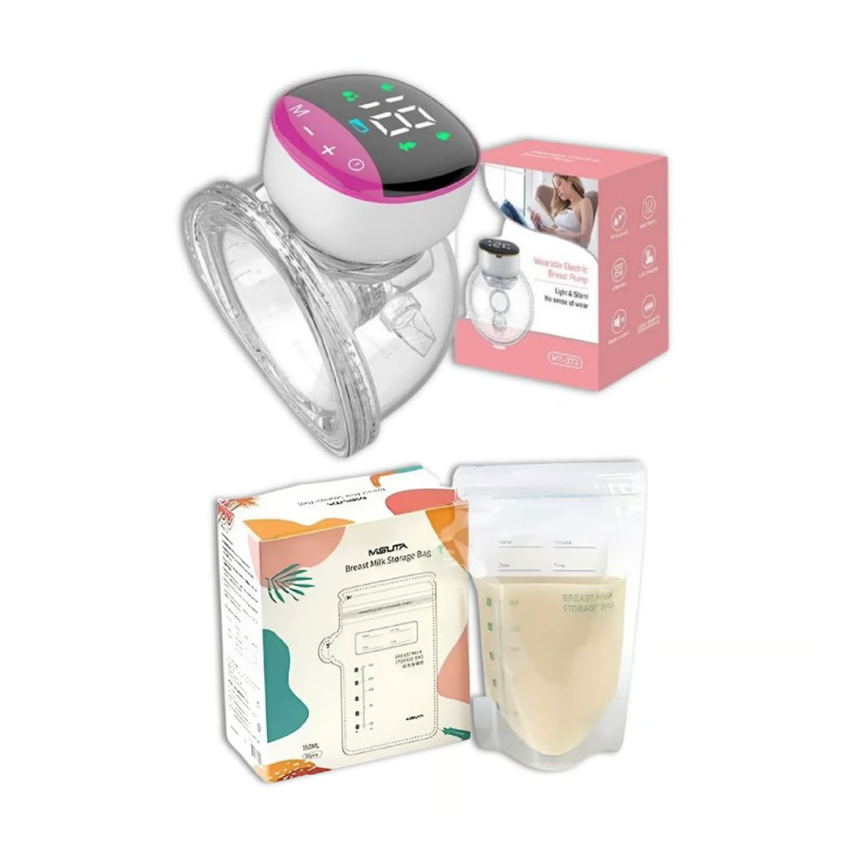 GENERICO - Pack Extractor De Leche Manos Libres + Bolsas De Almacenamiento