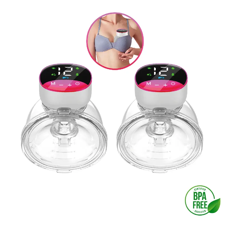 GENERICO - Extractor De Leche Materna Portátil Manos Libres Fucsia-02 Unid