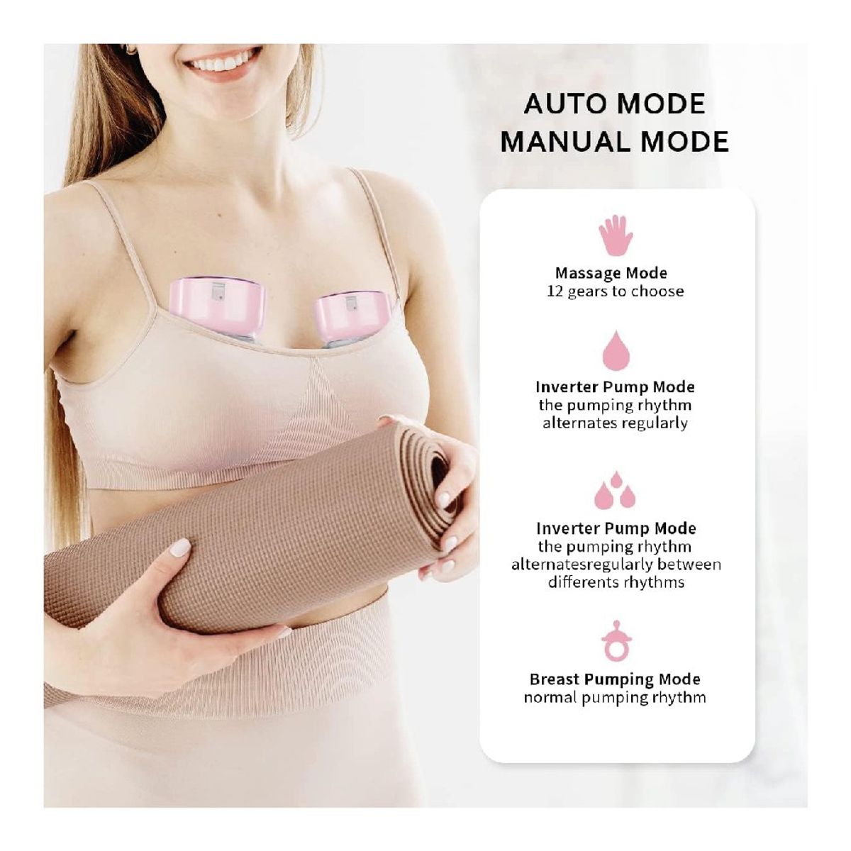 GENERICO - Extractor De Leche Materna Portátil Manos Libres Fucsia-02 Unid