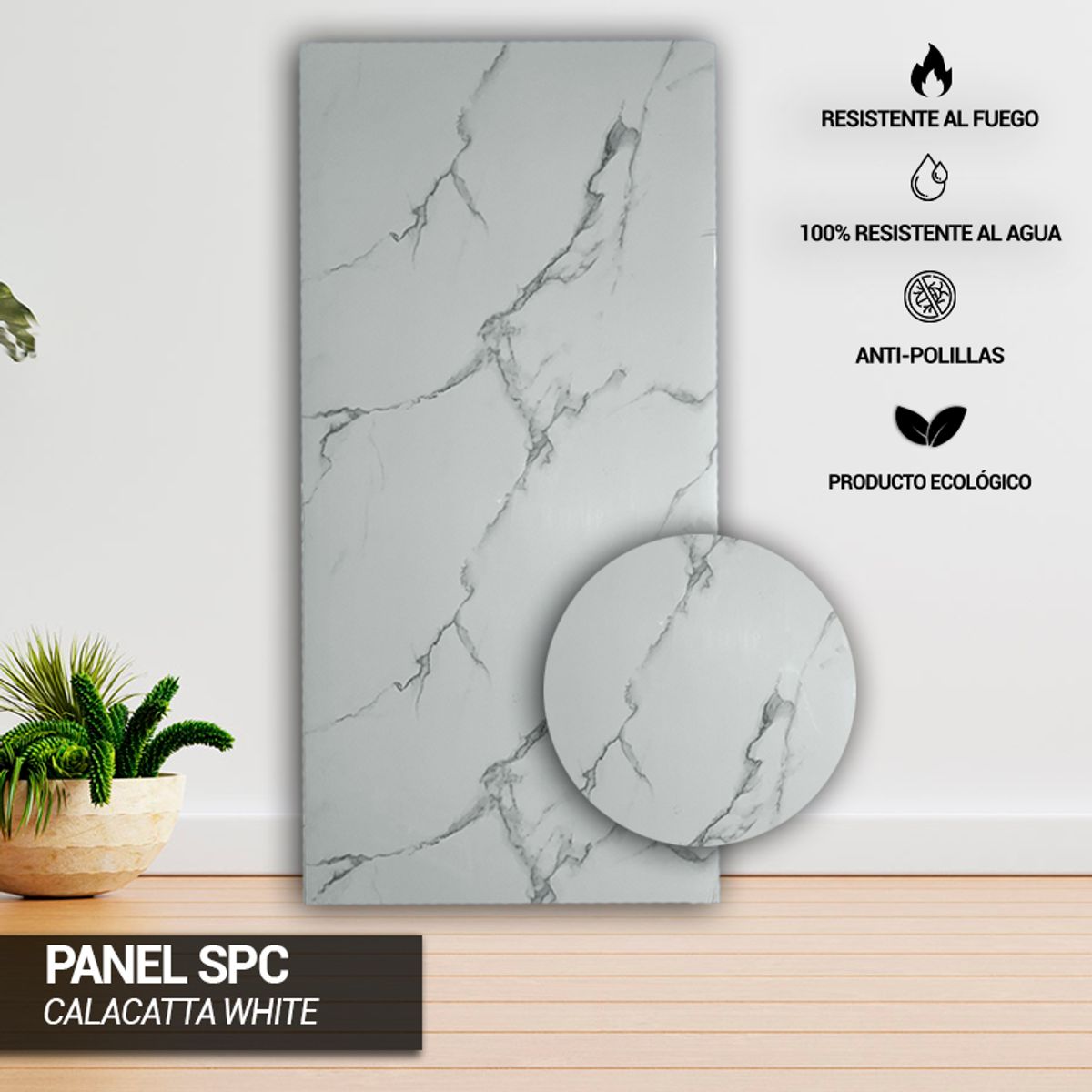 VIDAR - PANEL MARMOL SPC CALACATTA - VENTA POR UNIDAD