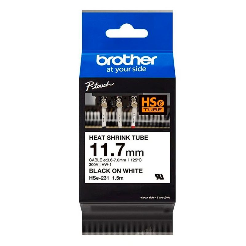 BROTHER - Cinta Brother HSe-231 Termocontraible  Blanco/Negro