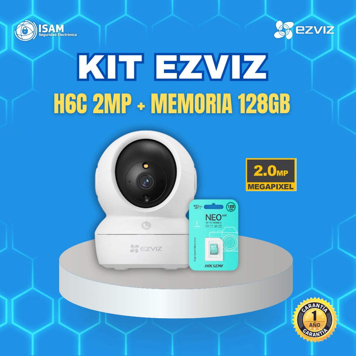 EZVIZ - CAMARA EZVIZ H6C 2MP WIFI + TARJETA SD 128GB