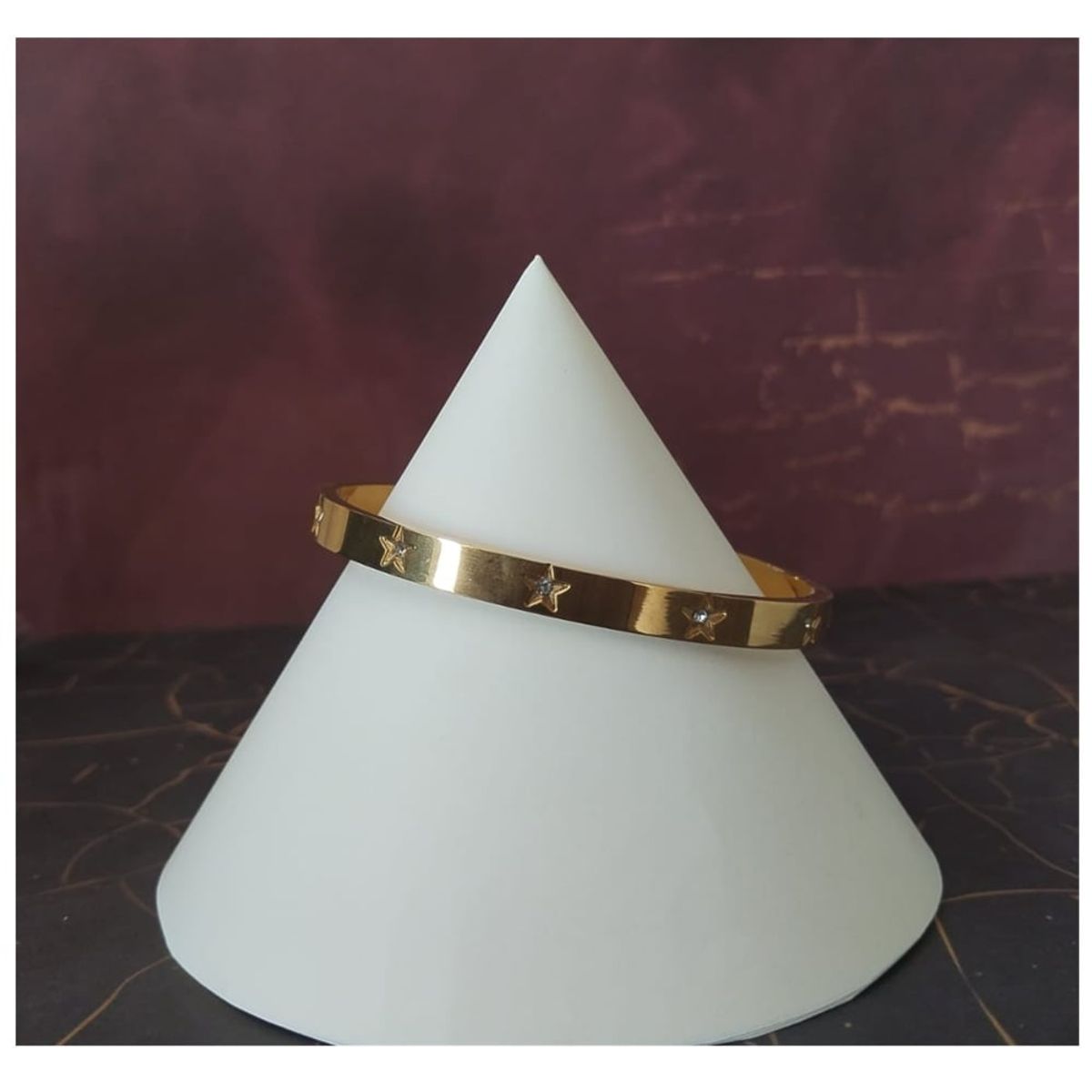 GENERICO - PULSERA BRAZALETE DE ACERO INOXIDABLE DORADO STAR