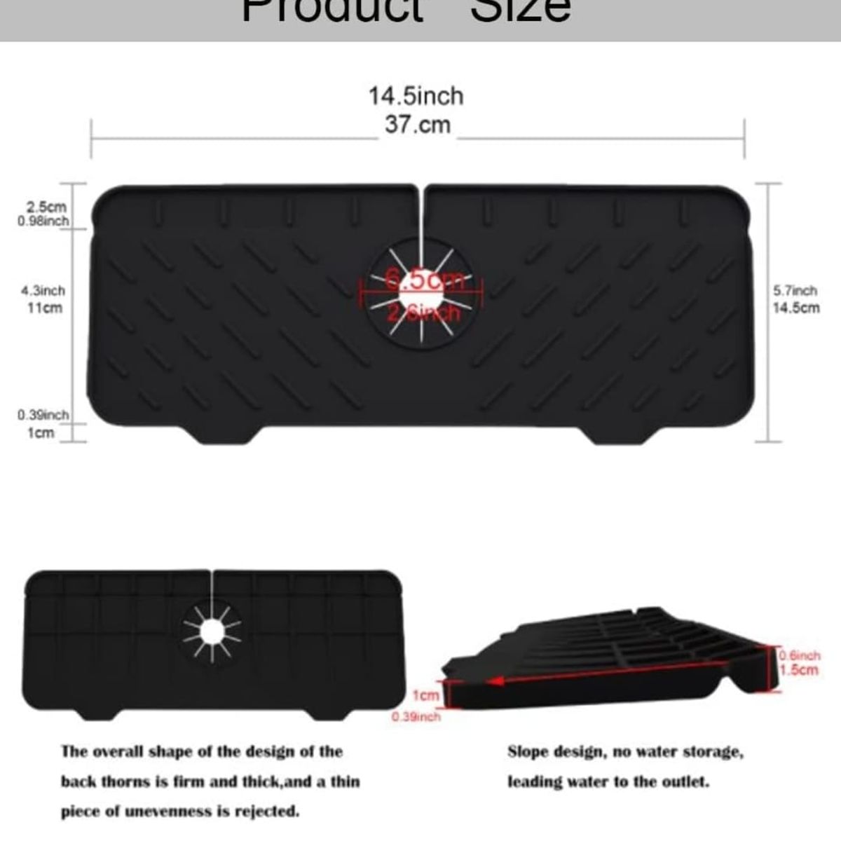 GENERICO - PROTECTOR O ALMOHADILLA DE DRENAJE DE SILICONA PARA GRIFO GRUESO