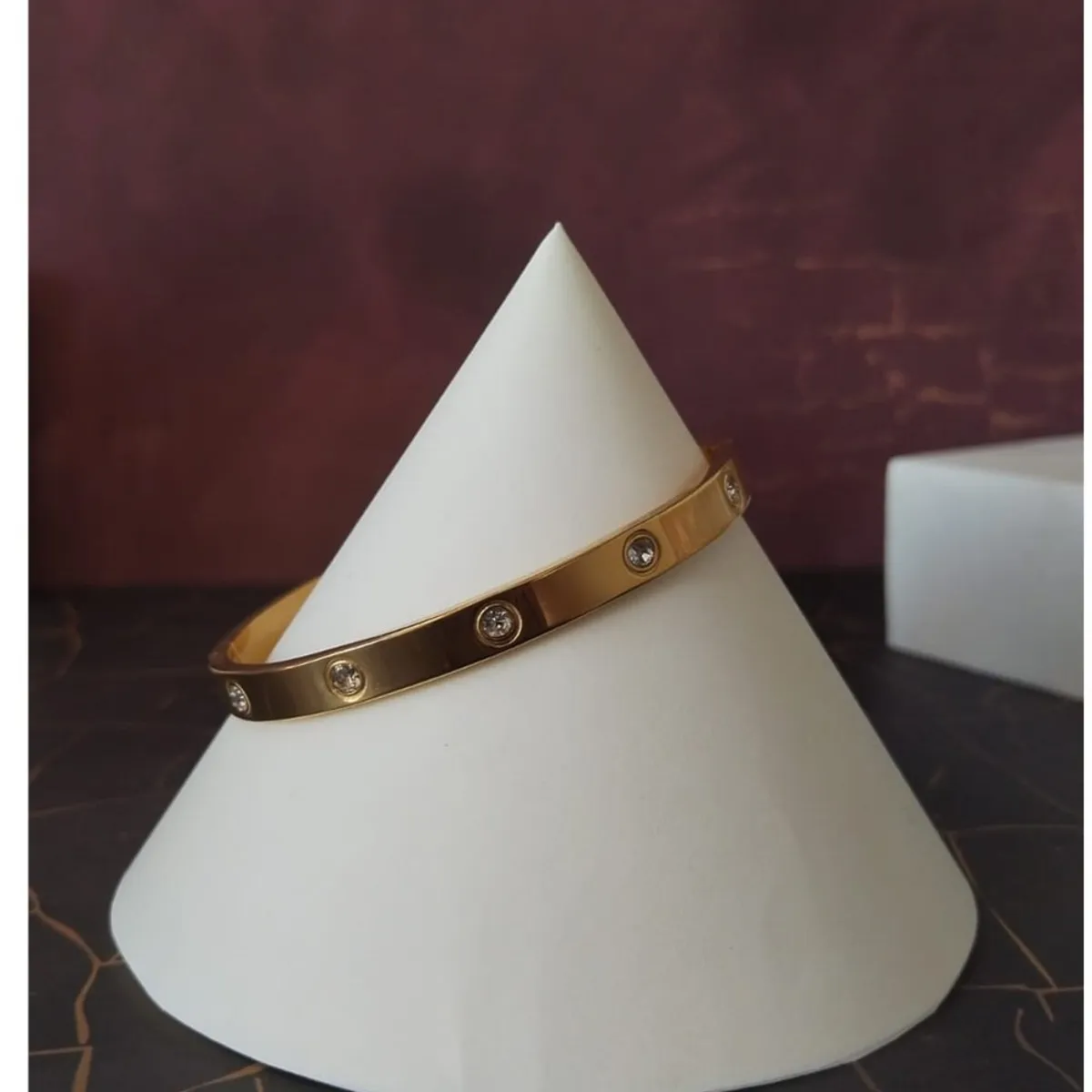 GENERICO - PULSERA BRAZALETE DE ACERO INOXIDABLE DORADO SHINE