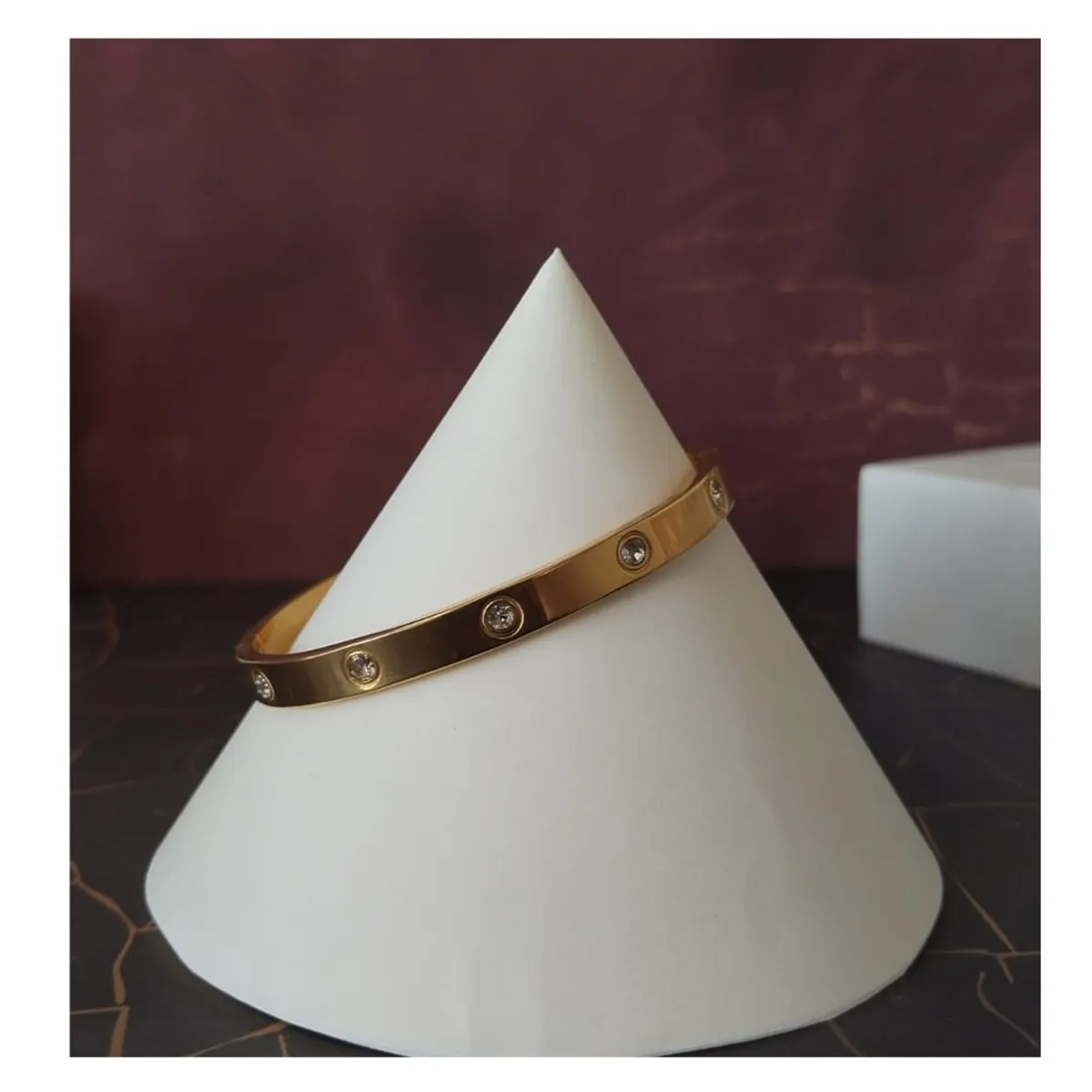 GENERICO - PULSERA BRAZALETE DE ACERO INOXIDABLE DORADO SHINE