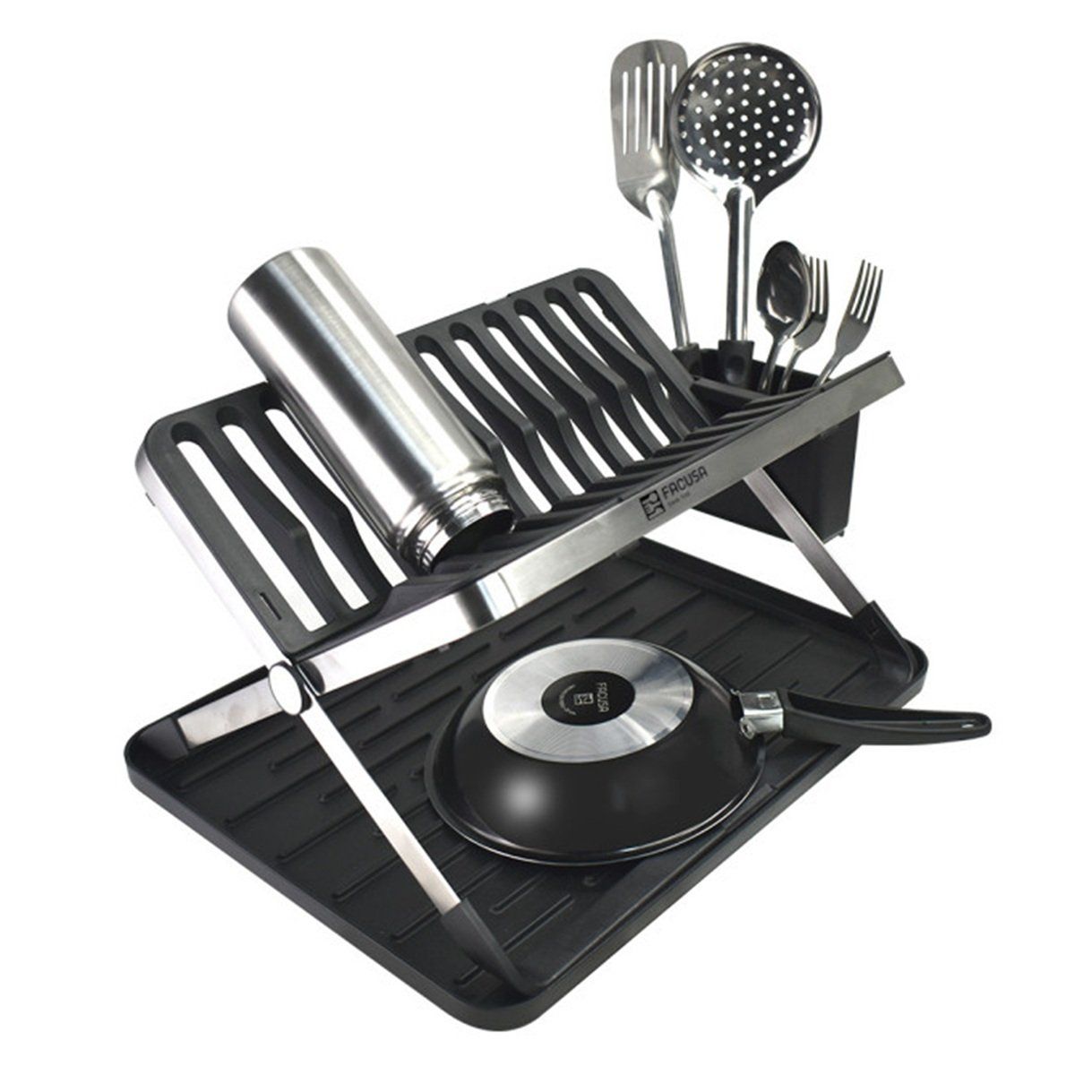 FACUSA - Escurridor de Platos de Acero Con Bandeja Facusa