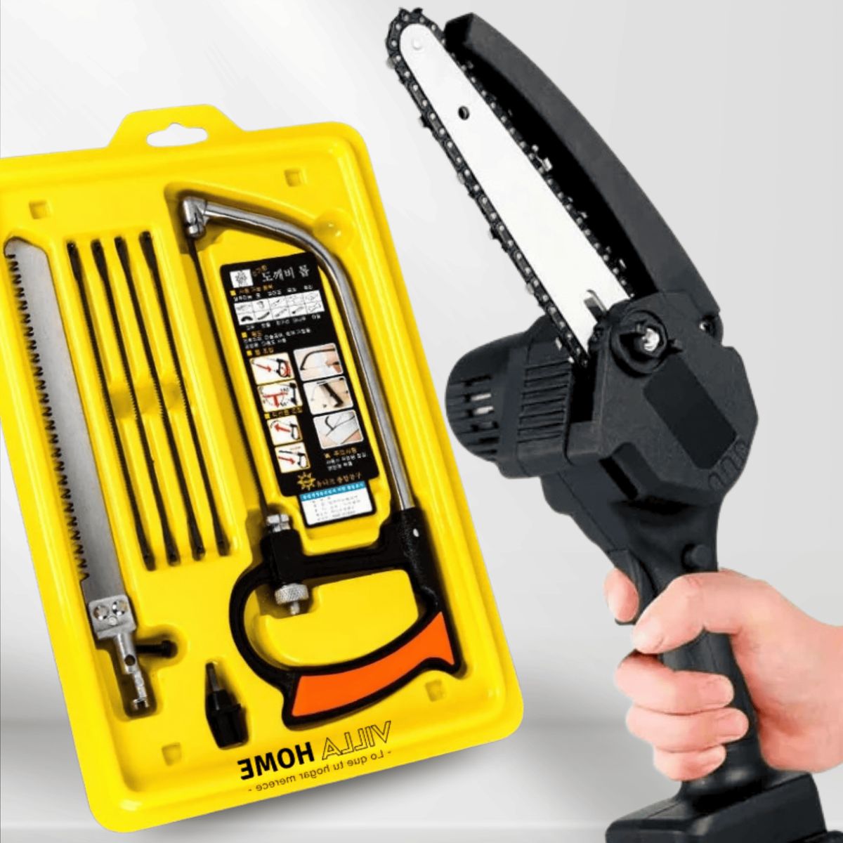 ROSH - Combo Ideal: Sierra 8 en 1 + Motosierra de 4” Inalámbrica