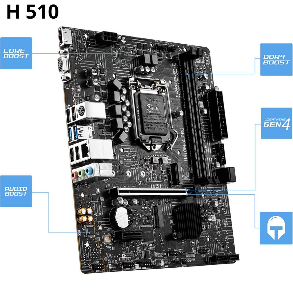 MSI - PLACA MADRE MSI H510M-B PRO LGA 1200 INTEL