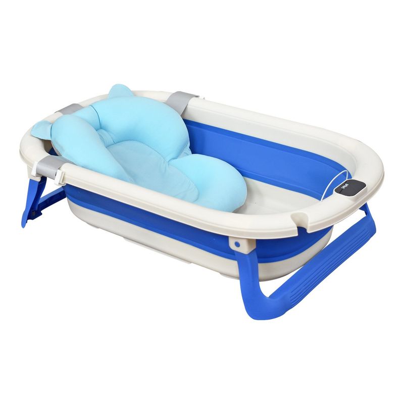 PRIORI - Bañera Plegable Para Bebé Con Termómetro Priori Lee Azul