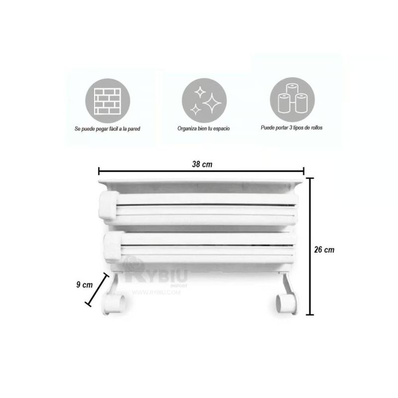 GENERICO - PORTA PAPEL HIGIENICO BLANCO ORGANIZADOR TRIP