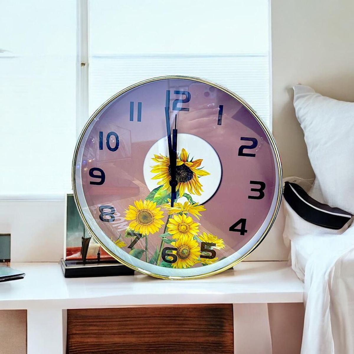 GENERICO - Relojes de pared modelo flores blanco