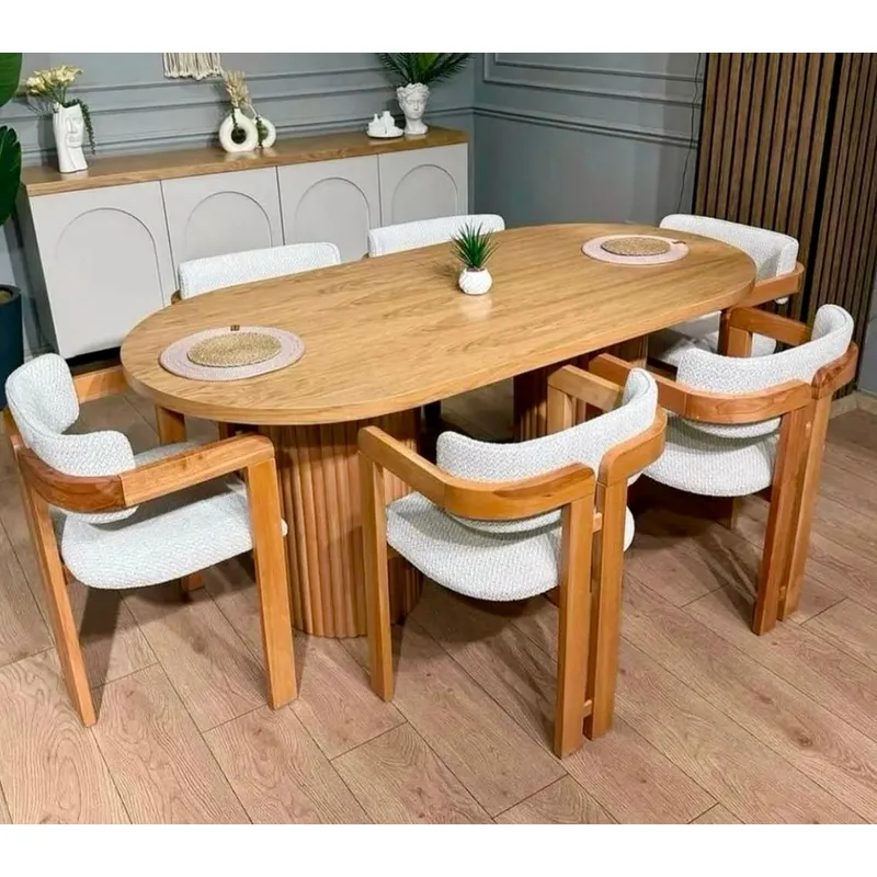 STIL NOVO - JUEGO DE COMEDOR 6 SILLAS JAMES GRIS PLATA