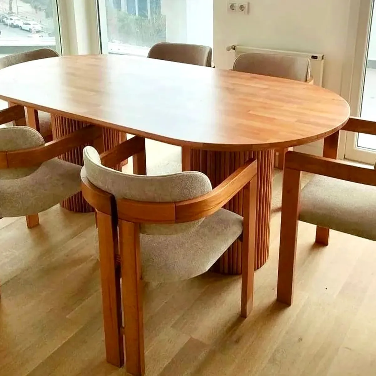 STIL NOVO - JUEGO DE COMEDOR 6 SILLAS JAMES GRIS PLATA