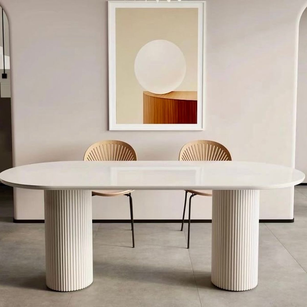STIL NOVO - JUEGO DE COMEDOR 6 SILLAS ADAM BEIGE CLARO
