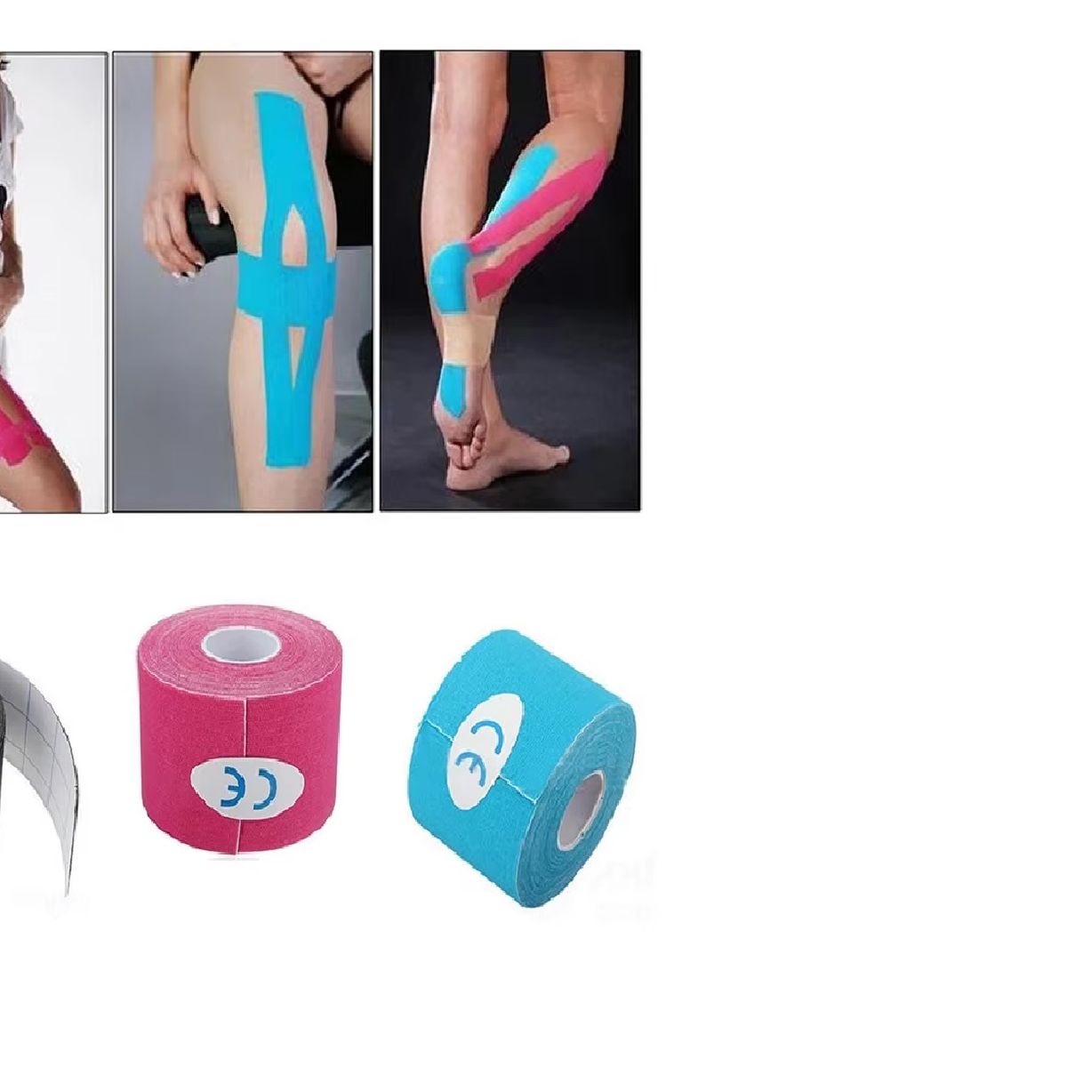 GENERICO - Pack x 3 Cintas Kinesiologica Vendaje Neuromuscular Deportivo 5m x 5cm