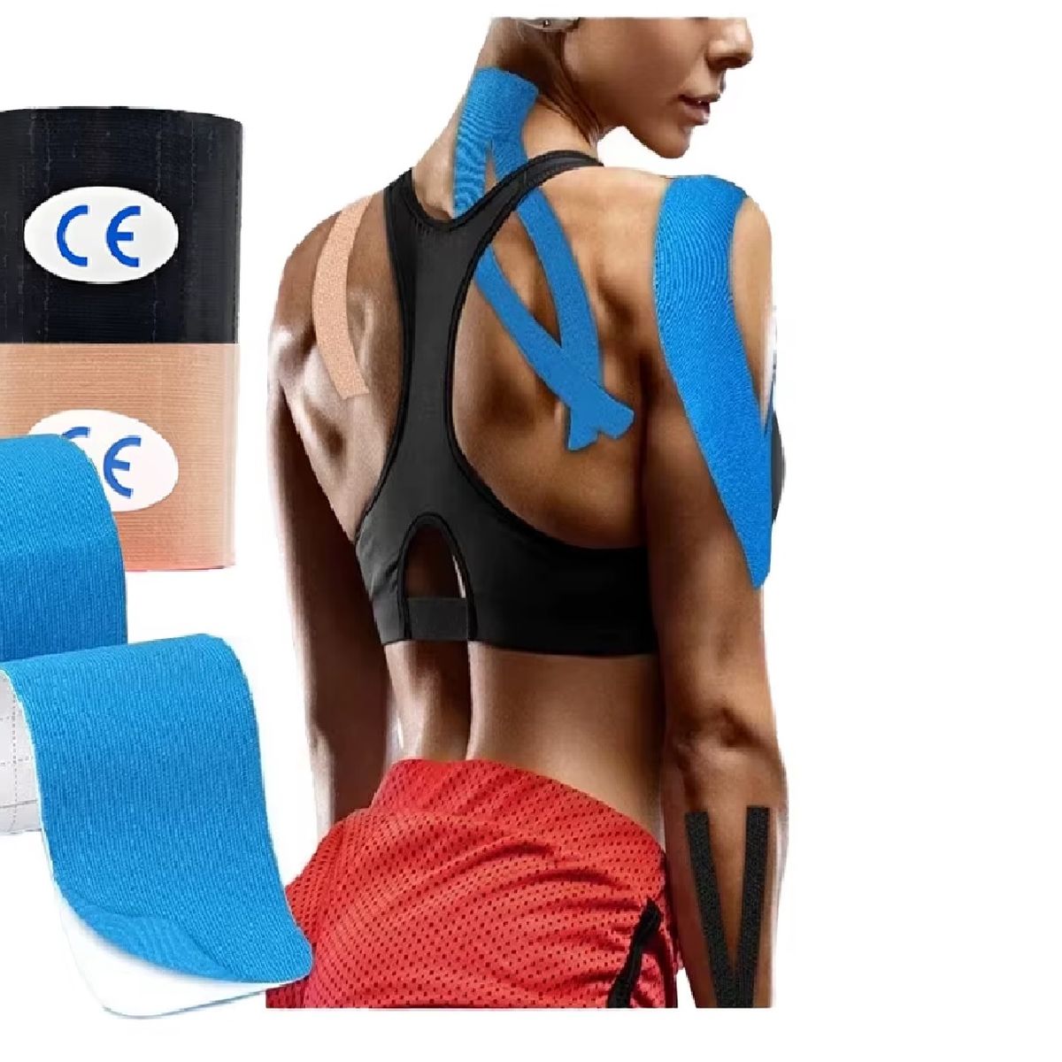 GENERICO - Pack x 3 Cinta Adhesiva de Kinesiología para Lesiones Deportivas 5m