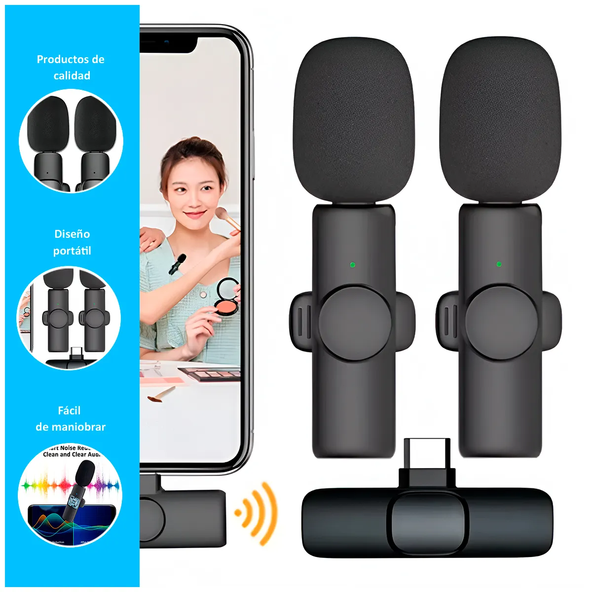 GENERICO - Micrófono Solapero Inalámbrico Tipo C