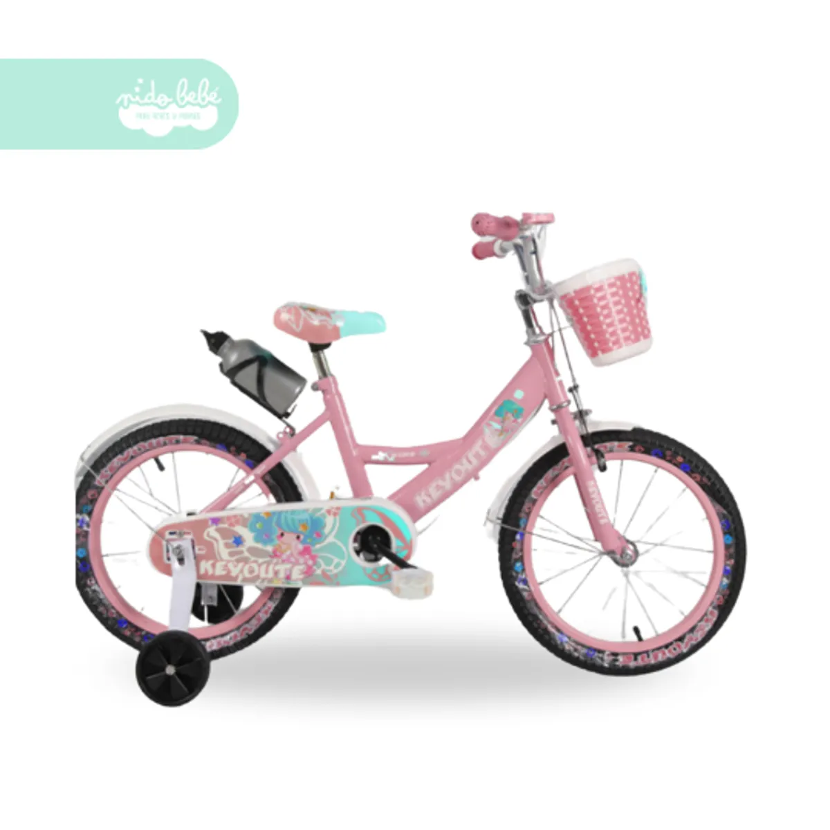 GENERICO - Bicicleta infantil aro 16 para niña color rosa