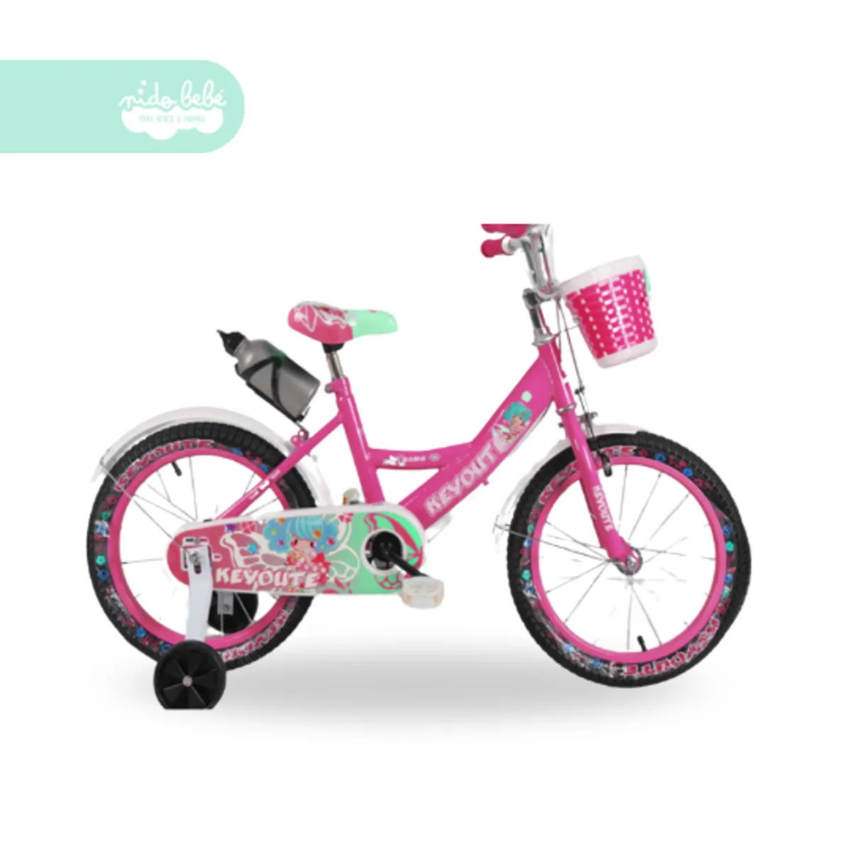 GENERICO - Bicicleta infantil aro 16 para niña color fucsia