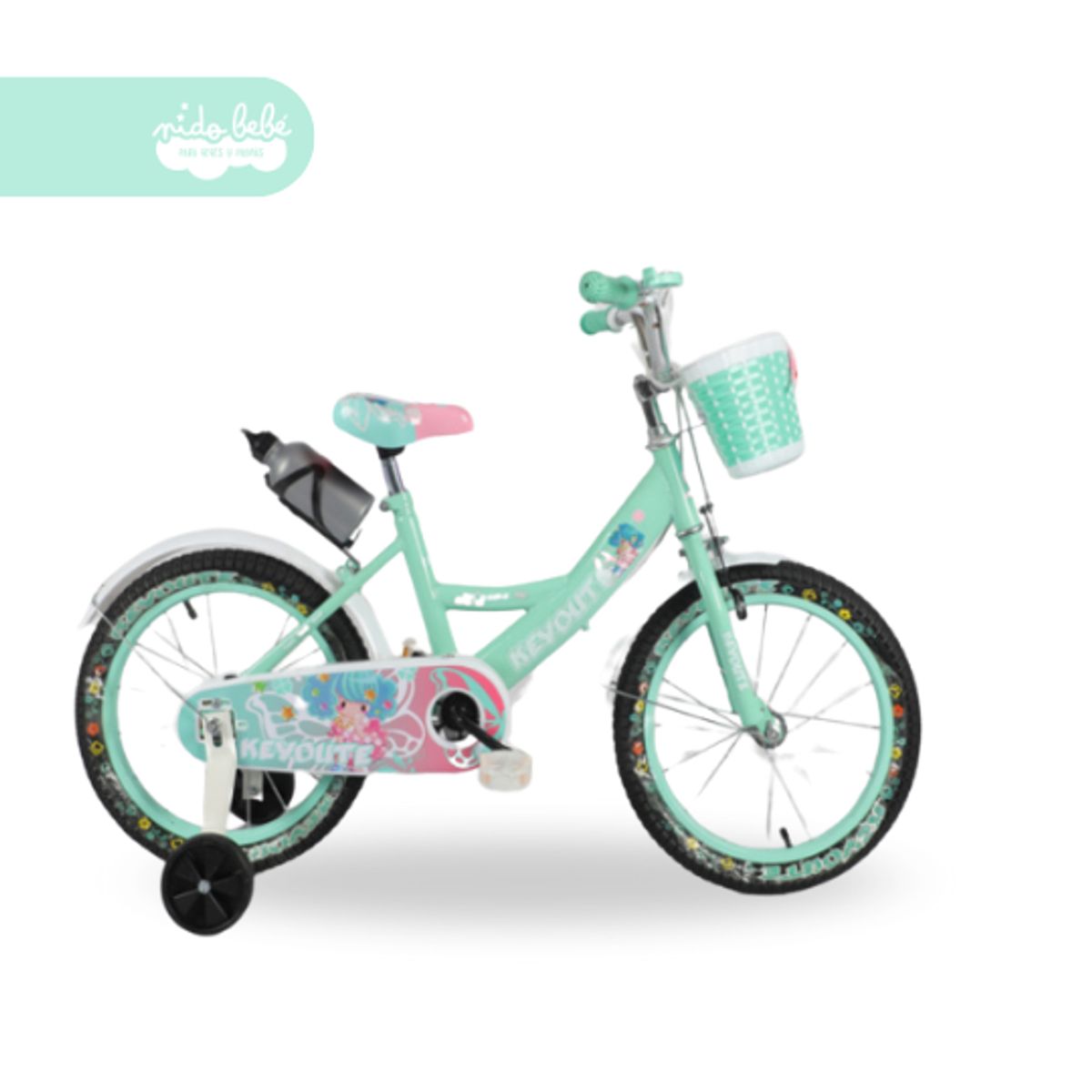 GENERICO - Bicicleta infantil aro 16 para niña color verde