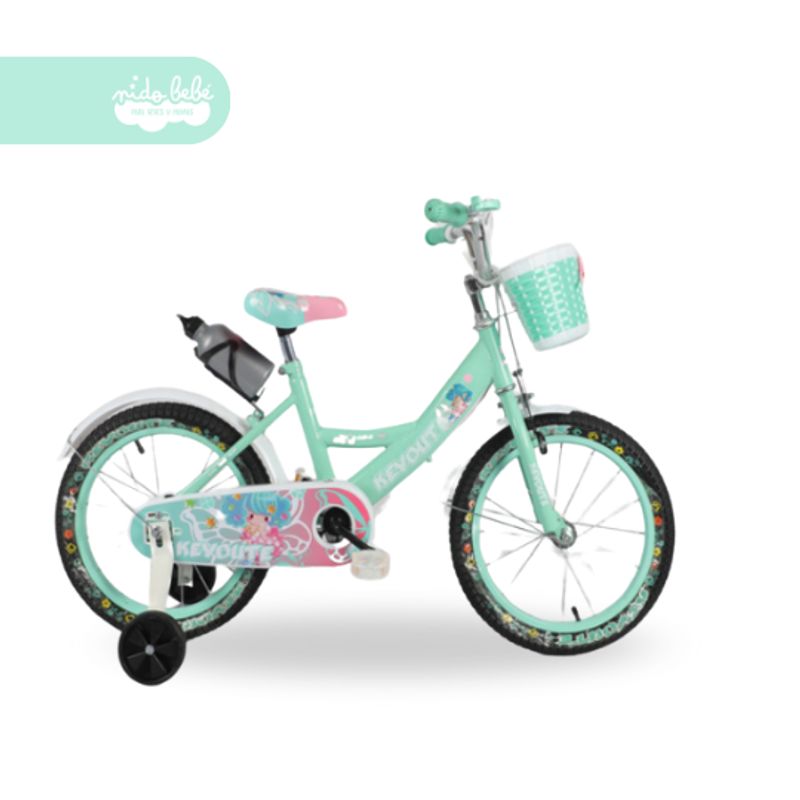 GENERICO - Bicicleta infantil aro 16 para niña color verde