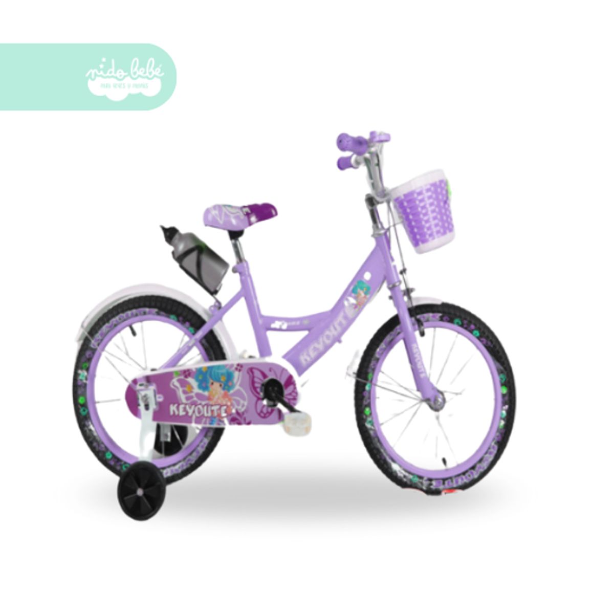 GENERICO - Bicicleta infantil aro 16 para niña color lila