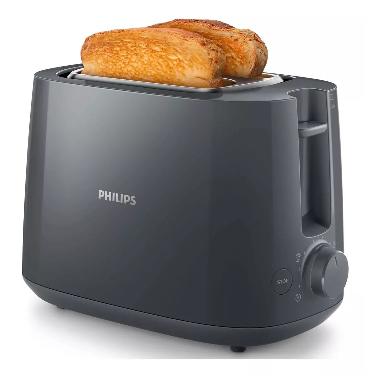 PHILIPS - Tostadora Electrica Philips 2 Panes 8 Ajustes 800w Original