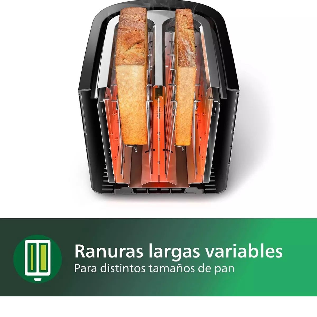 PHILIPS - Tostadora Electrica Philips 2 Panes 8 Ajustes 800w Original