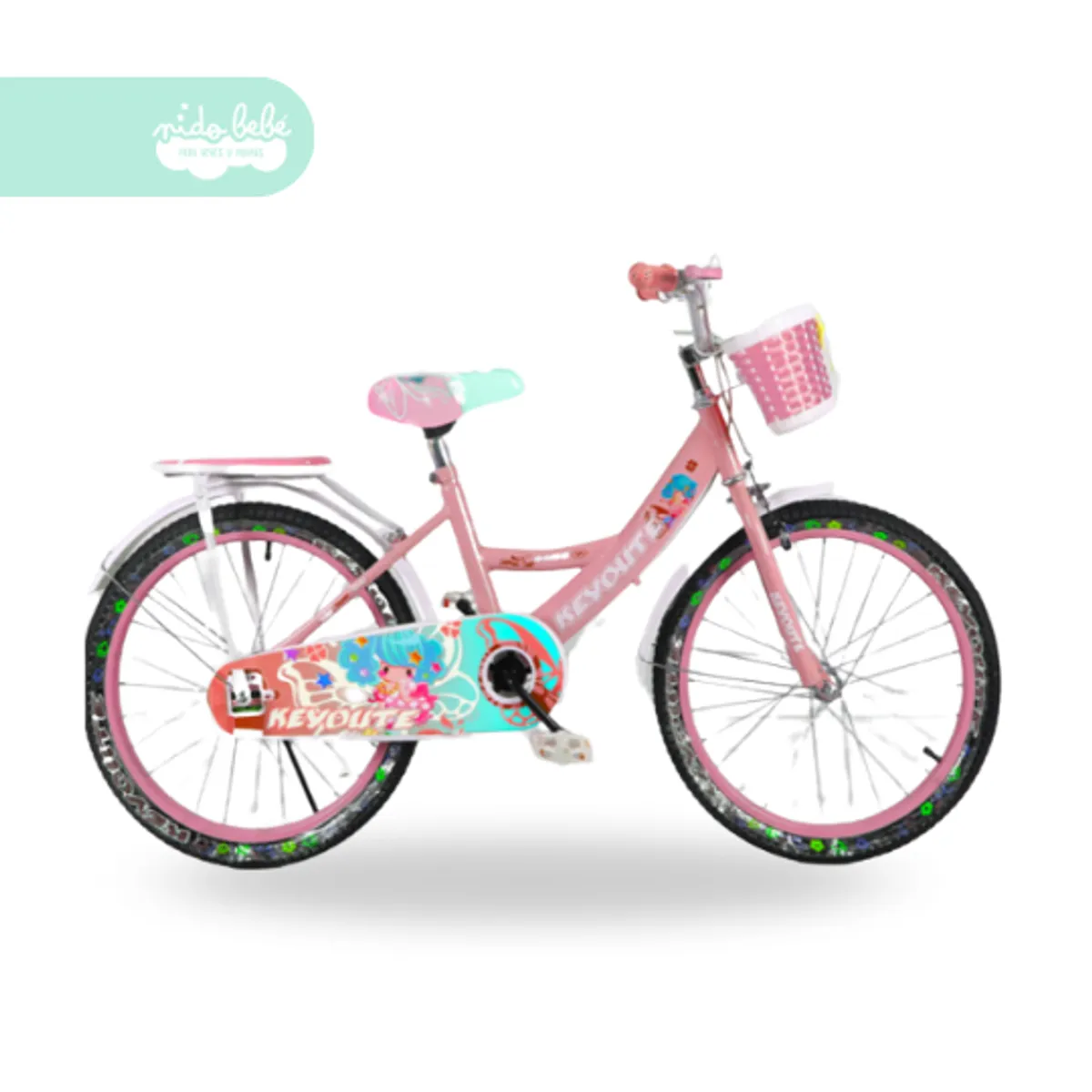 GENERICO - Bicicleta infantil aro 20 para niña color rosa