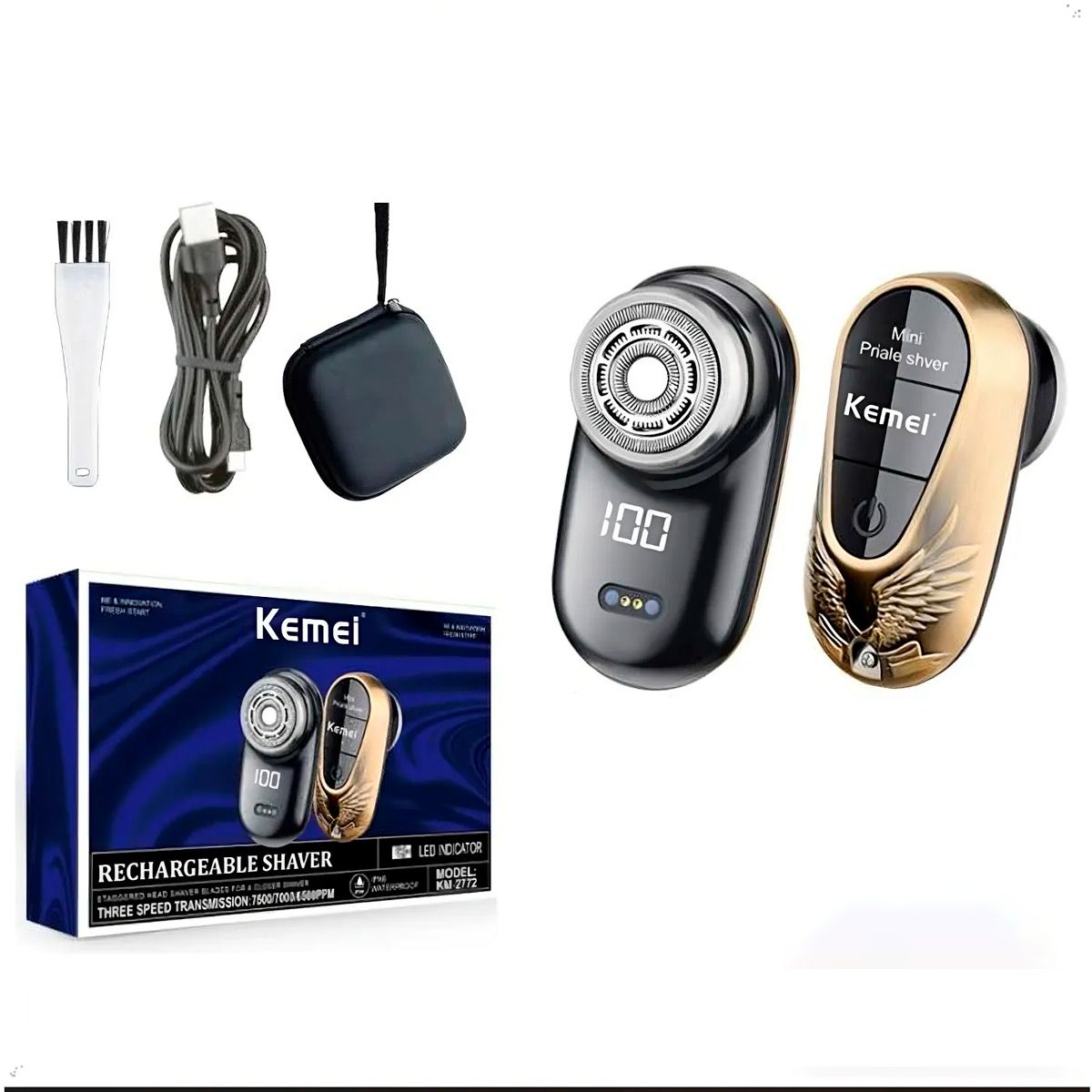 KEMEI - Mini Afeitadora Shaver Kemei Km-2722 Recargable Inalambrico