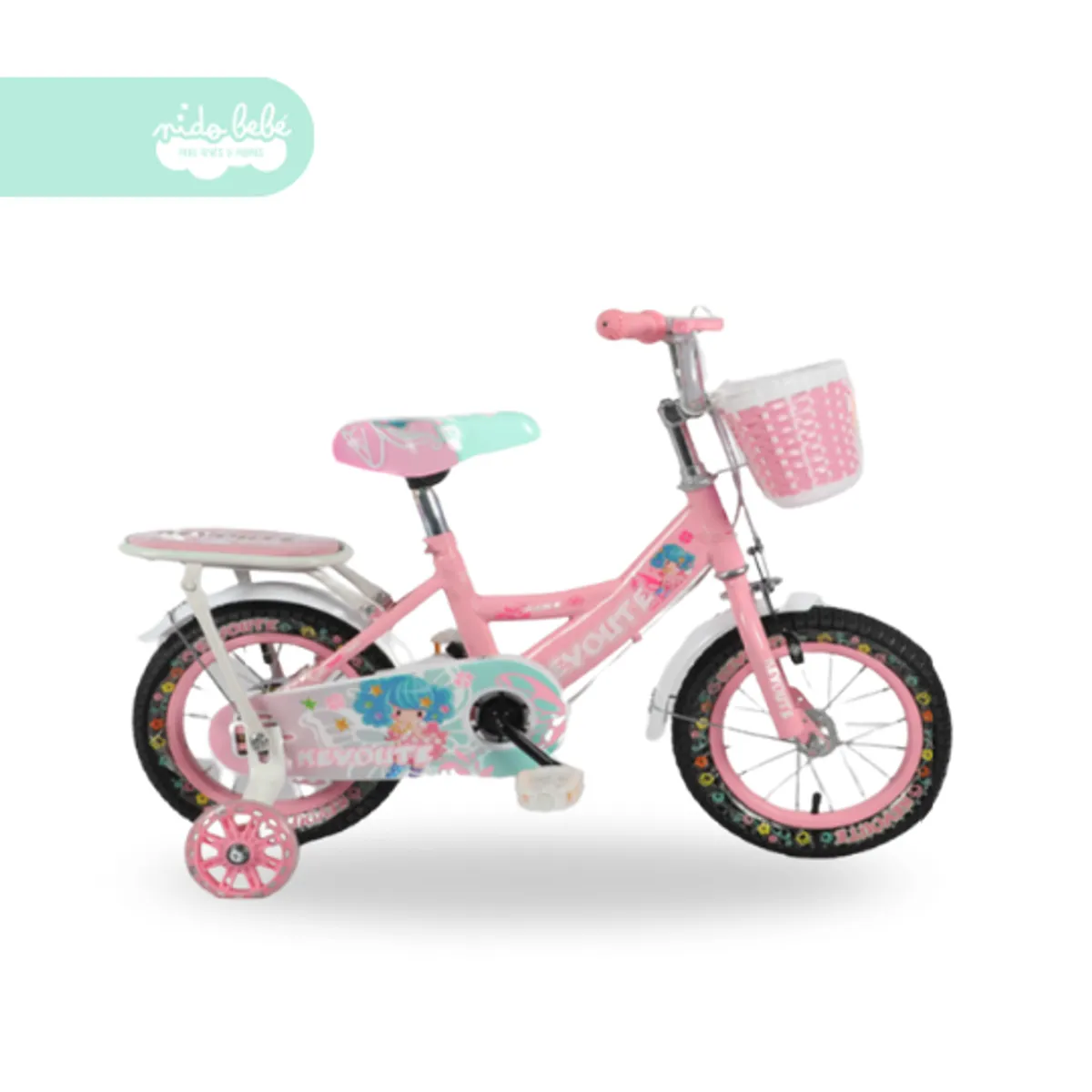 GENERICO - Bicicleta infantil de aro 12 para niña color rosada