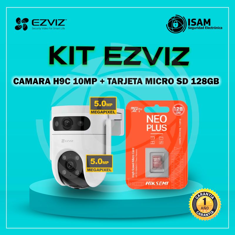 EZVIZ - CAMARA EZVIZ H9C 10MP WIFI + TARJETA MICRO SD 128GB