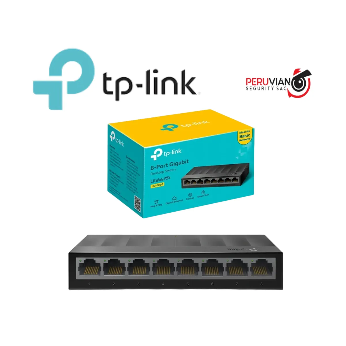 TP LINK - Switch Tplink TP-LS1008G de 8 Puertos 10/100/1000Mbps de Escritorio