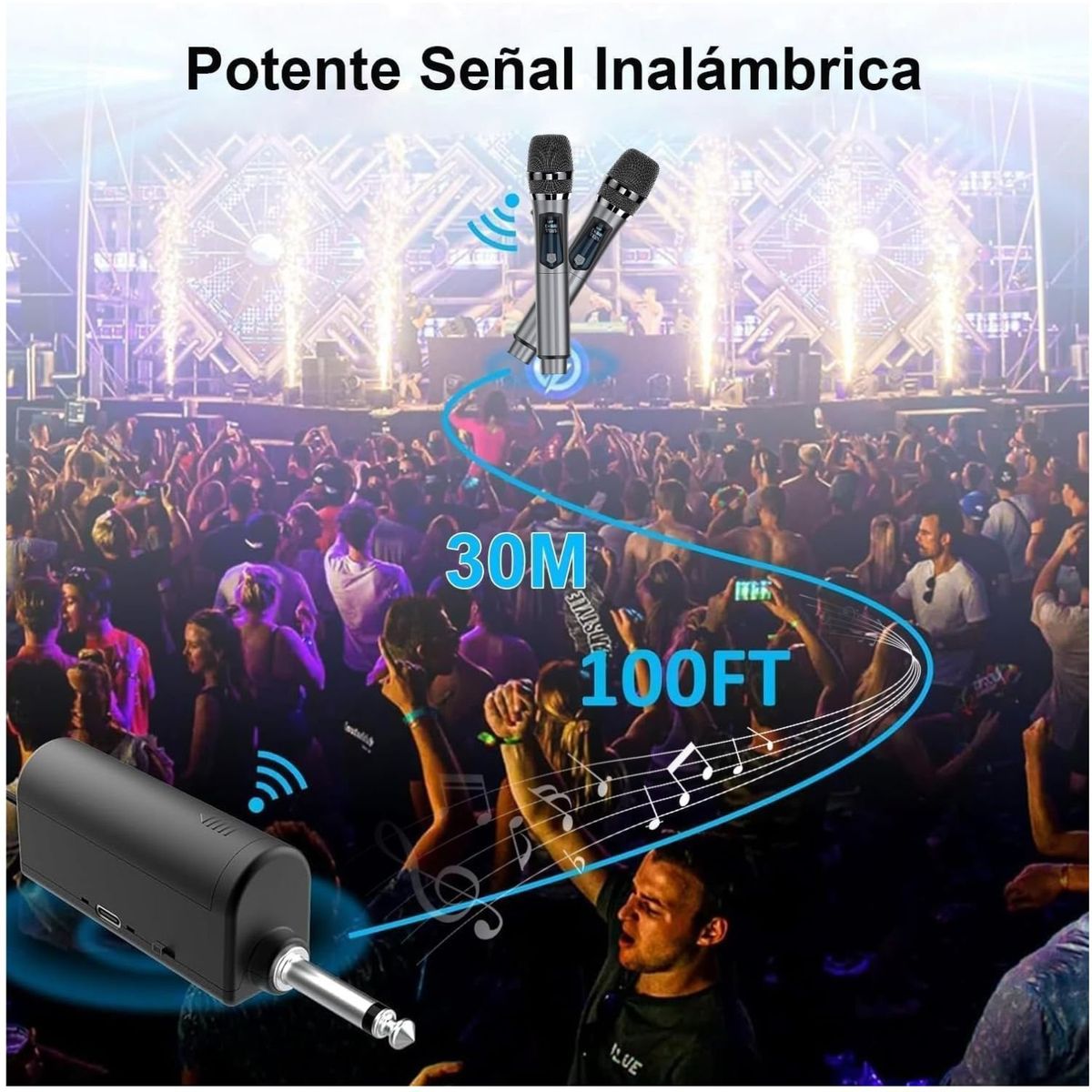 SANC - Micrófono Inalámbrico Recargable Profesional para Eventos y Karaoke