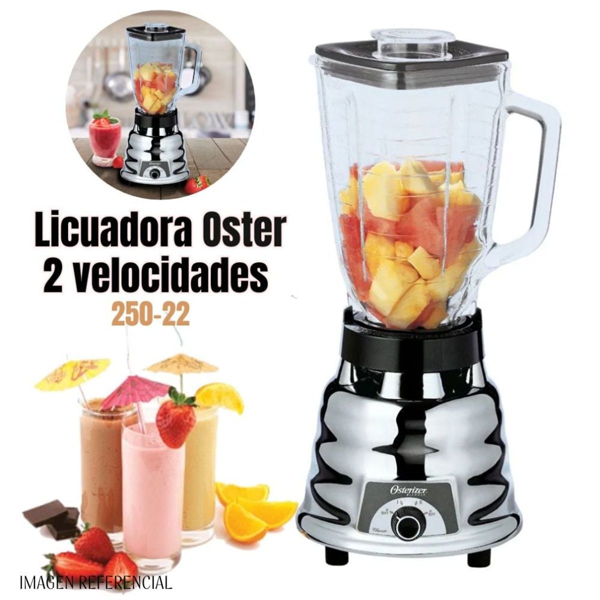 OSTER - Licuadora Oster 1.25Lt de 2 Velocidades 250 - 22