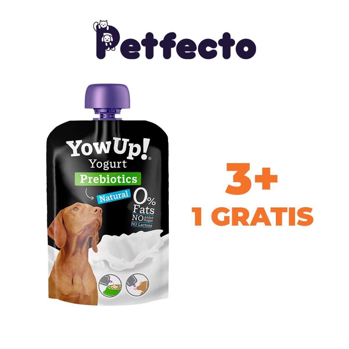 YOWUP - PACK YOGURT  PREBIOTICO PARA PERROS 115 gr.