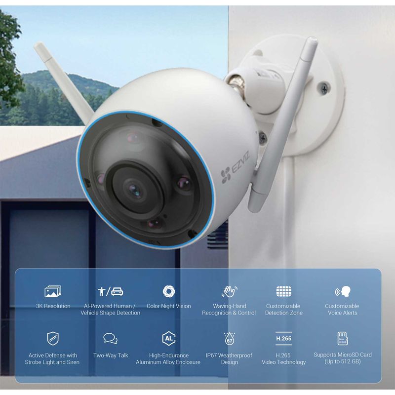 EZVIZ - CAMARA DE SEGURIDAD EXTERIOR H3 5MP EZVIZ
