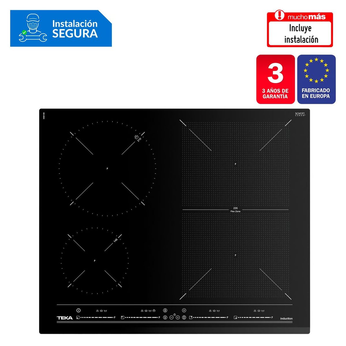 TEKA - Cocina empotrable Inducción Teka IZF-64440 MSP BK X4 Quemadores