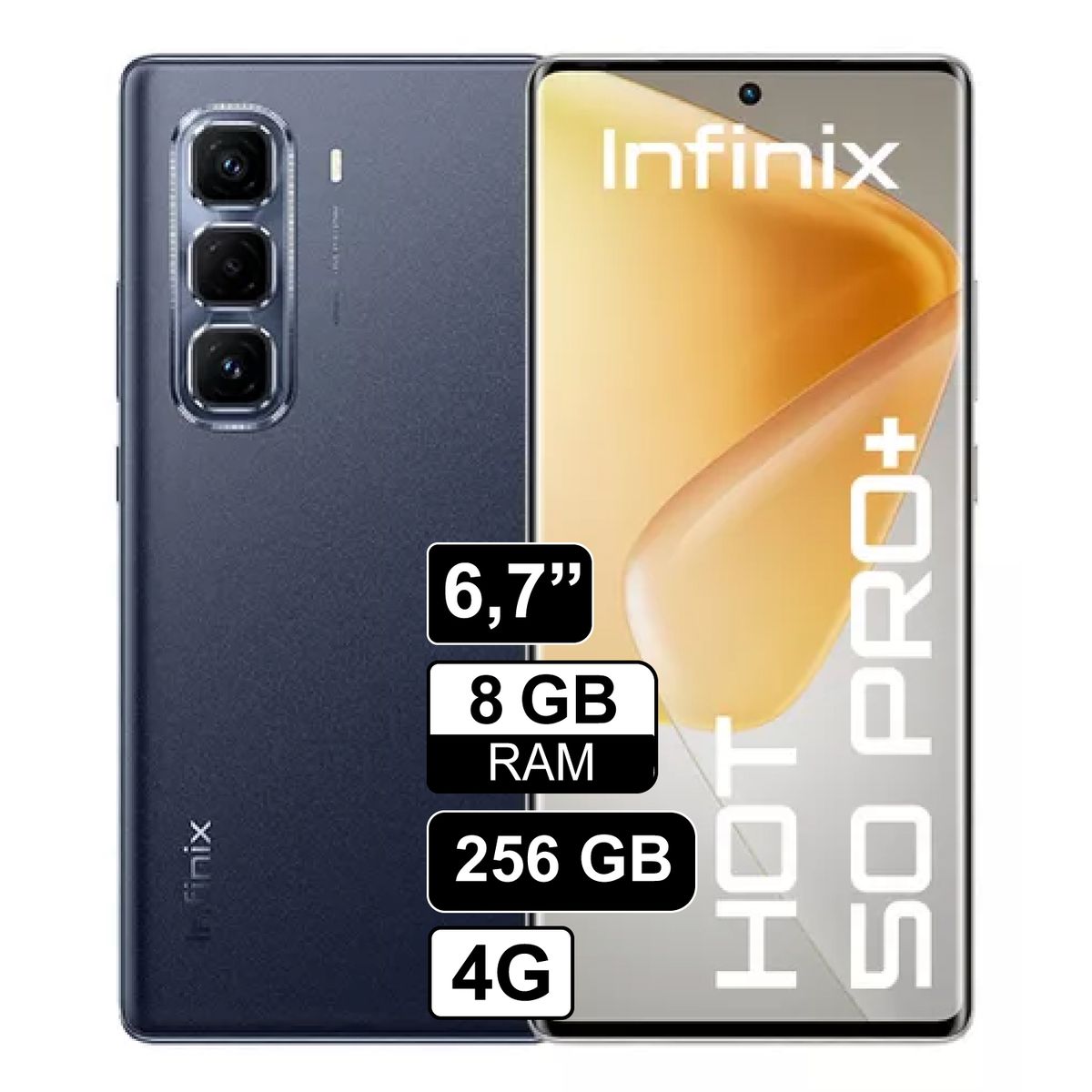 INFINIX - Celular Infinix Hot 50 PRO Plus 256GB 8GB Ram Negro Pantalla FHD+ 120Hz 50MPX