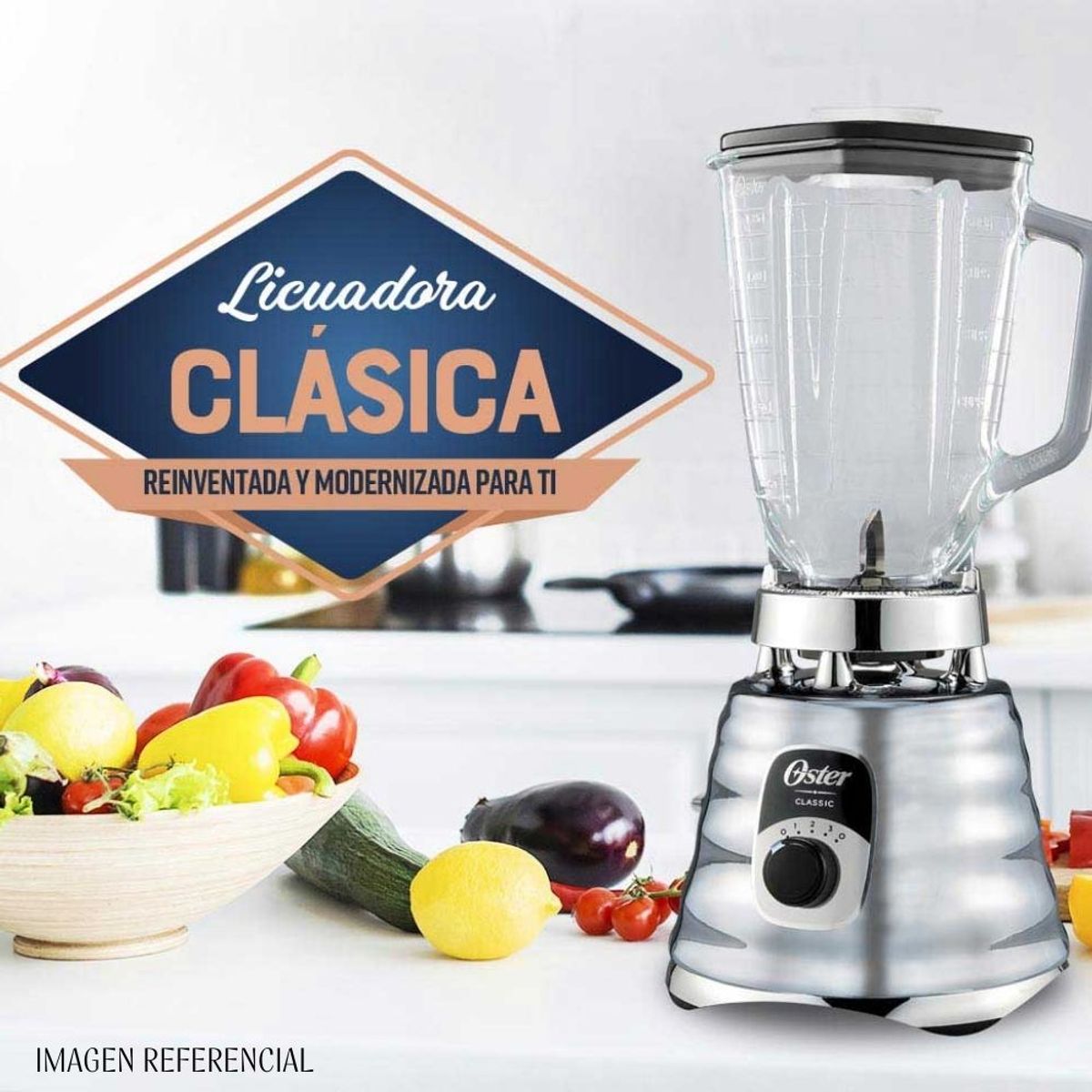 OSTER - Licuadora Clásica Oster de 3 velocidades BLST4655 - CROMADO