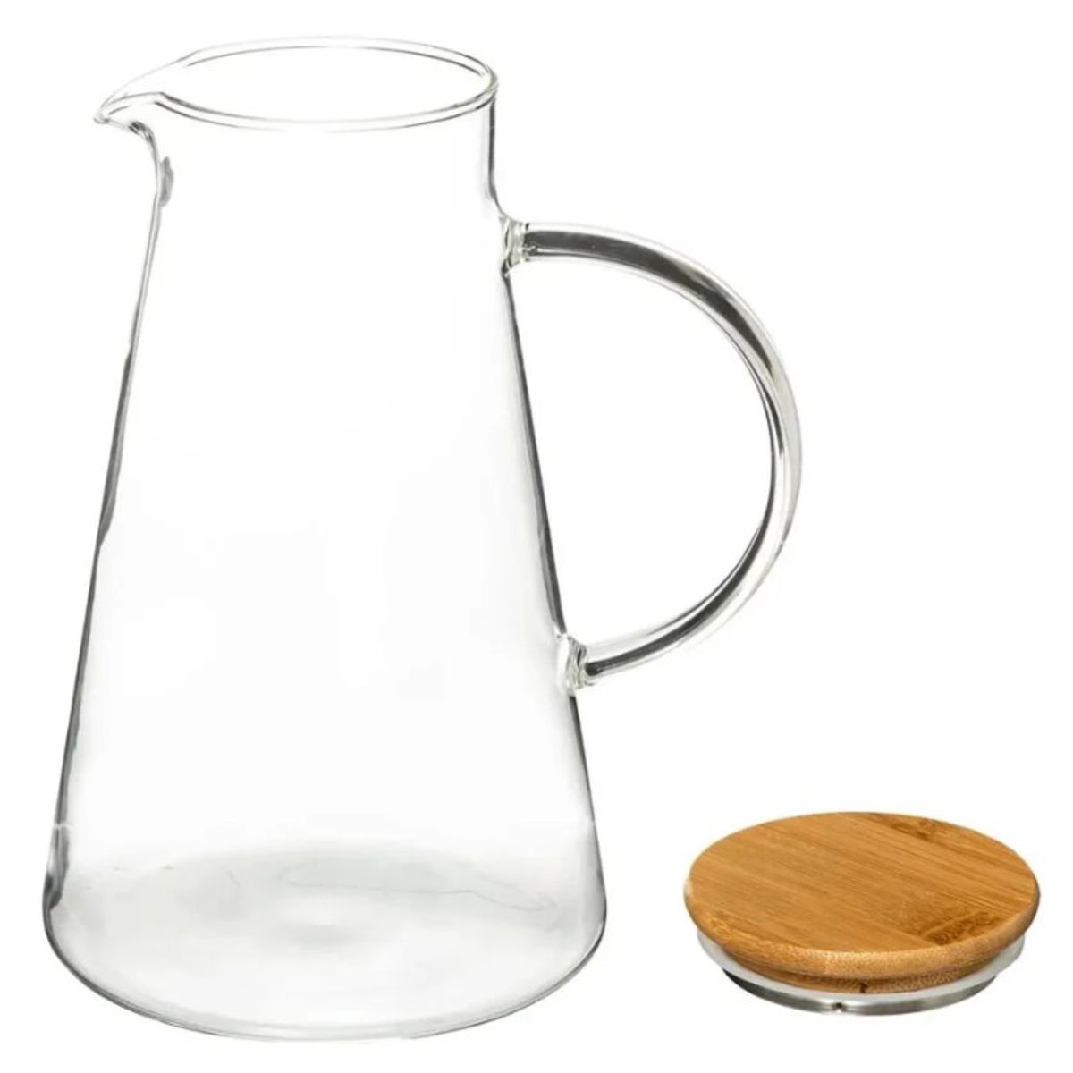 GENERICO - Jarra de Vidrio con Tapa de Bambu 1.8 L