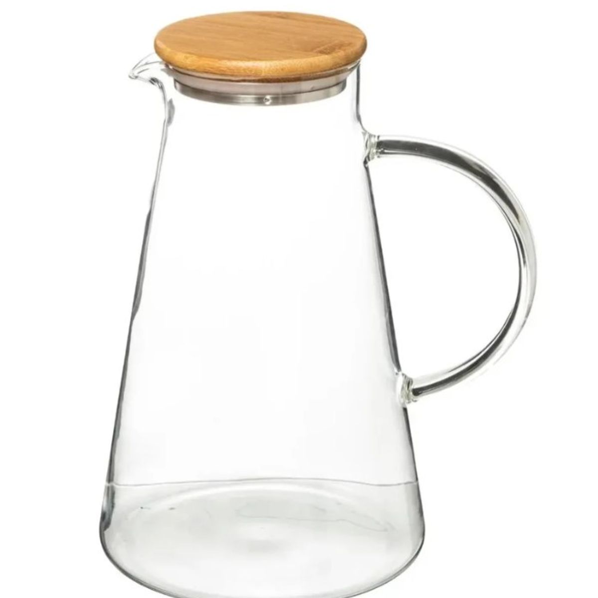 GENERICO - Jarra de Vidrio con Tapa de Bambu 1.8 L