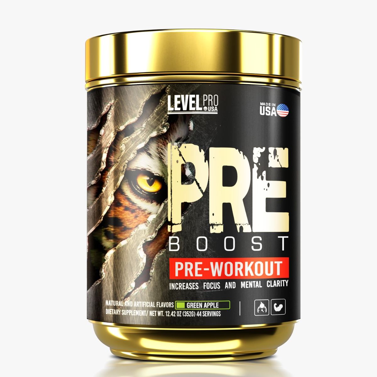 LEVEL PRO - Pre Entreno Level Pro Pre Boost 44 serv - Green Apple