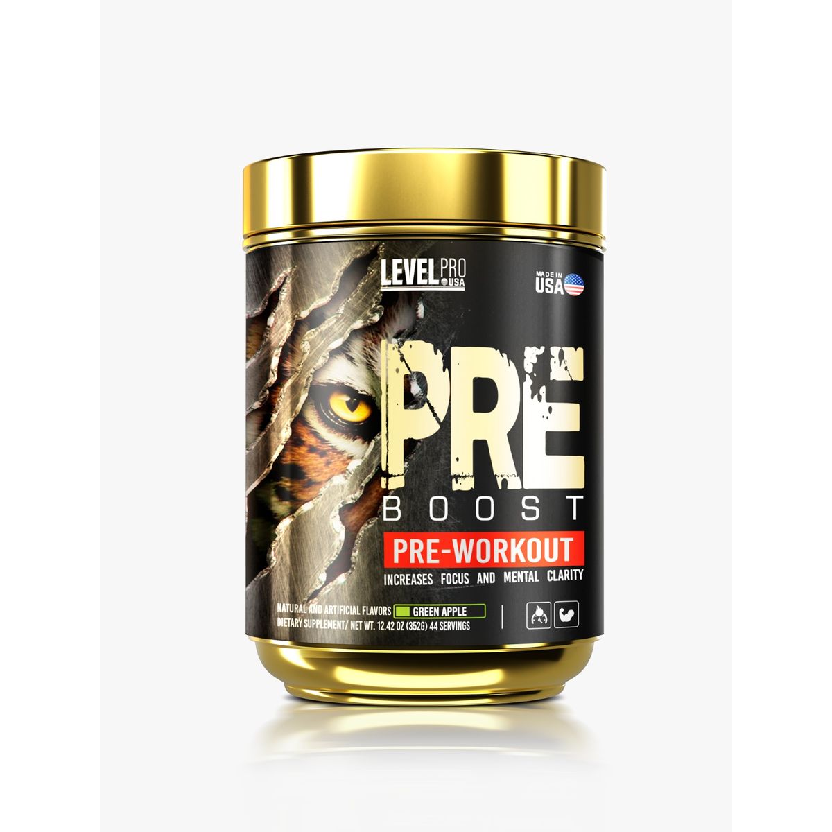 LEVEL PRO - Pre Entreno Level Pro Pre Boost 44 serv - Green Apple